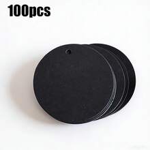 50pcs/100pcs 5cm/1.57in Round Gift Tags, White/Black/Light Brown Paper Handmade Labels, DIY Decoration, Sewing Supplies, Arts & Crafts, Gift Packaging Tags - Multicolor - View 25