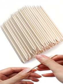 5/10/100/200/500/1000 支装木制指甲棒，双面多功能角质层推棒，美甲修脚工具，卸甲工具，美甲工具，美甲用品，美甲工具，美甲用品，美甲工具，美甲艺术工具，返校季，美甲，美甲工具（适用于假指甲） - 彩色 - 查看 2