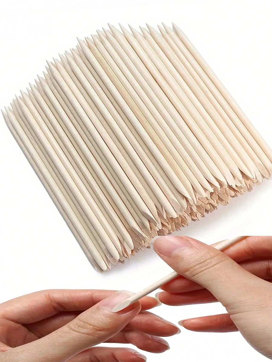 5/10/100/200/500/1000 支装木制指甲棒，双面多功能角质层推棒，美甲修脚工具，卸甲工具，美甲工具，美甲用品，美甲工具，美甲用品，美甲工具，美甲艺术工具，返校季，美甲，美甲工具（适用于假指甲）