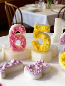 1pc Numeric Candle Mold, Easy Release, Fragrant Candle Gypsum Candle DIY Handmade Gift For Women, Silicone Mold, Anniversary, Wedding, Mother's Day, Birthday Party - A - View 8