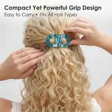 2pcs Women Magnetic Flat Hair Clips - Strong Non-Slip No Trace No Residue, Suitable For Home And Travel, Easy To Use Hair Styling - A - View 6