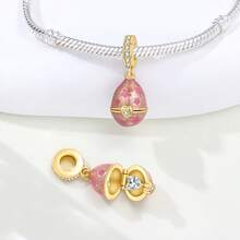 CYCUFF 1 件镀银复活节兔子彩蛋吊坠，适用于原创手链项链 DIY 首饰制作，是复活节饰品礼物的理想之选。 - 彩色 - 查看 6