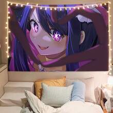 Oshi No Ko Tapestry Hoshino Ai Ruby Hoshino Soft Polyester 3D Print Anime Wall Hanging - 白色 - 查看 2