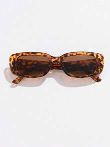 1 Pair Unisex Fashionable Outdoor Sports Fashion Glasses, Small Oval Frame - Brown - View 3