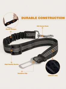 Retractable Pet Car Safety Leash, Cat Dog Car Travel Tether, Pet Car Safety Harness, Retractable Pet Safety Belt, Pet Leash, Floral Pet Car Safety Harness, Nylon Adjustable Retractable Car Safety Belt, Pet Car Safety Harness, "Happy Dog" For Small Dogs, Pet Supplies, Car Interior Accessories, Essential For Small Dogs And Cats Traveling In The Car - Multicolor - View 4