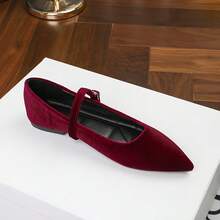 2026 Zapatos de tacón puntiagudo tipo Mary Jane, con cierre de hebilla, zapatos de paseo de bajo empeine para mujeres, para todas las estaciones - Burdeos - Ver 6