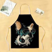 1pc Cool Cat Pattern Apron, Creative Funny Fashion Printed Apron, Home Cleaning Apron, Easy Clean Kitchen Cooking Apron, Creative Home Apron - Multicolor - View 14