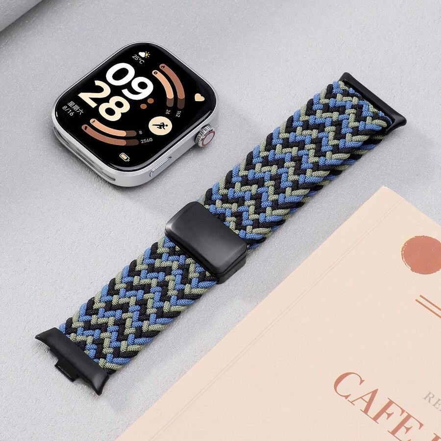 حزام نايلون مغناطيسي متوافق مع Xiaomi Mi Band 9 Pro، 8 Pro، Watch 4، 5، 6، حزام رياضي مرن قابل للتعديل وقابل للتنفس لساعة 6/5/4