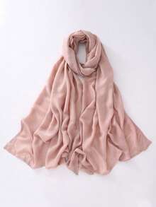 1pc Cotton Solid Color Scarf Shawl, Versatile Women's Beach Cover-Up, Lightweight & Soft, Classic Scarf/Shawl/Blanket, Large Size Suitable For Evening Dress Party, Travel, Office, Wedding - Multicolor - View 30