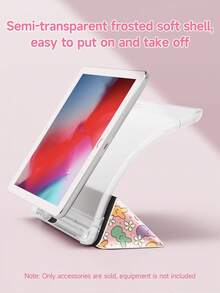 1pc Cute Rabbit & Flower Pattern Tablet Protective Case, Compatible With 10.2" 2021/2020 10th/9th/8th Gen, (A16) 11" 11th Gen 2025, Galaxy Tab A8 10.5" 2022, Tablet Cover With Pencil Slot, Auto Sleep/Wake - Pink - View 4