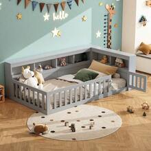 Kids Bed Frames, Headboards & Footboards - Gray + Particle Board + 90cm*200cm - View 12