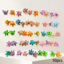 50pcs/Set Solid Color Floral Design Hair Clips, Suitable For School, Valentine's Day And Other Occasions, Can Be Used As Hair Clips, Hair Pins, Hair Accessories, Ideal Choice For School Supplies And Women's Autumn/Winter Holiday Outfits Elegant Claw Clips Summer Outfits,Travel,Birthday - Multicolor - View 10