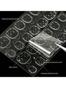 2400pcs (100 Sheets) Double-Sided Nail Stickers, Suitable For Press-On Nails, Jelly Double-Sided Nail Gel Stickers, Adhesive Stickers, Nail Sticker Paper, DIY Nail Sticker Paper - Army Green - View 3