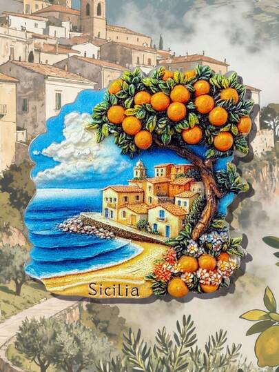 1pc World Famous Landmark 3D Fridge Magnet, Sicily Orange Coast, Amsterdam Corgi Wheat Field, Paris Eiffel Tower Bouquet, Precise Size Indication, High-Definition Printing, Suitable For Refrigerator, Office Whiteboard And More Scenarios, Ideal For Travel Souvenirs, Colorful Design Suitable For Home Decor, Suitable For Christmas, Birthday Gifts