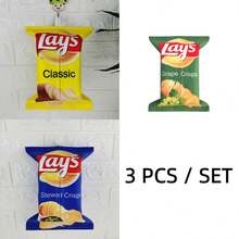 1个创意薯片造型纸巾盒，节省空间的方形纸巾盒，立方体纸巾盒，创新薯片袋设计，汽车沙发纸巾盒收纳盒，适用于客厅、餐厅、卧室 - 彩色 - 查看 18