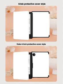 1件皮革纹理，月亮线条花卉印花保护套，适用于 Kindle 2024、Kobo、Kindle NK 11/Kindle 儿童版/Kindle Paperwhite 5，电子书阅读器保护套，带自动唤醒/睡眠功能，纤薄便捷，完美贴合保护您的阅读设备，浪漫又实用的礼物。 - 彩色 - 查看 7