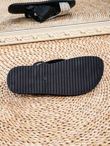 Men's Flat Comfortable Arabic Embroidered Slippers, Middle Eastern Style Sandals - White Black - View 6