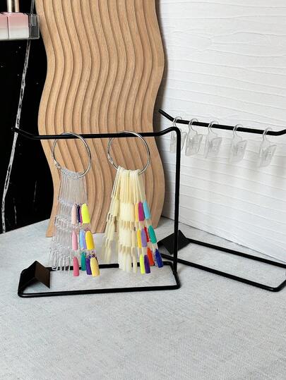 Metal Nail Polish Display Rack, Round & Square Nail Polish Gel Color Card Storage Holder, Space-Saving Countertop Or Retail Store Decor, Suitable For Salon And Home Use