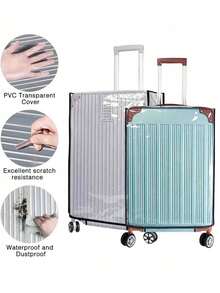 1pc Transparent Luggage Dust Cover, Made Of Waterproof PVC Material, Suitable For 20-Inch To 30-Inch Suitcases, Transparent Dust-Proof And Scratch-Resistant, Applicable For Beach Travel, College Dorm Move-In Season, Etc. Transparent Luggage Storage Bag, Easy To Find And Clean, Extending Travel And Luggage Lifespan (Suitcase Not Included) - Multicolor - View 8