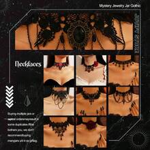 Mysterious Jewelry, Women's Gothic Jewelry Set Random Accessories (Gothic Witch Punk Necklace, Earrings, Rings, Bracelets/Bracelets), Unique Halloween Mysteries Or Birthday Gifts - 隨機的 - 查看 3