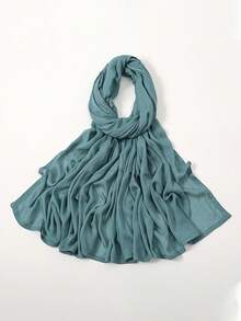 1pc Cotton Solid Color Scarf Shawl, Versatile Women's Beach Cover-Up, Lightweight & Soft, Classic Scarf/Shawl/Blanket, Large Size Suitable For Evening Dress Party, Travel, Office, Wedding - Multicolor - View 32