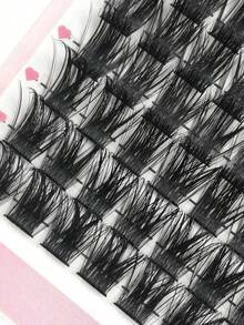 144片D型卷翘浓密睫毛嫁接片，12盒，8-16毫米混合长度，卷翘浓密，适合日常妆容或特殊场合佩戴。睫毛簇、睫毛片、单根睫毛、假睫毛、假睫毛 - D - 查看 7