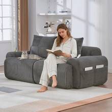 Sofas & Couches - Dark Gray + Corduroy + Foam + 2 Seat-2 - View 12