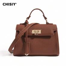 CHISIY 1 chiếc túi xách thời trang tối giản phối màu nâu trắng, phù hợp cho công sở, thường ngày, mua sắm, đi học. Có khóa kéo, dây đeo vai, đeo chéo, kiểu dáng retro đa năng, thanh lịch và cá tính, phù hợp cho mọi dịp, thể hiện gu thời trang độc đáo. - màu nâu - Xem 10