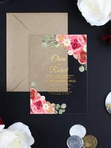 Acrylic Wedding Invitation: Custom Elegant Party Invites, Custom Acrylic Wedding Invitation, Acrylic Invites, Luxury Invite, Transparent Invitation, Custom Acrylic Wedding Invitation, Acrylic Invites, Minimalist Acrylic Invite, White Ink Acrylic Invitation, Transparent Invitation - Multicolor - View 16