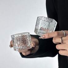 2 chiếc cốc thủy tinh nhỏ thủ công, cốc cà phê nhỏ giọt, cốc trà, cốc rượu vang, cốc cocktail, cốc tối giản, có thể rửa bằng máy rửa chén. - trong suốt - Xem 11