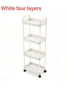 1pc Narrow Rolling Storage Cart, Multi-Layer Partitioned Space-Saving Mobile Storage Rack, Waterproof & Moisture-Proof Sturdy Load-Bearing Organizer, Easy Assembly & Cleaning, Open Floor Stand, Suitable For Kitchen Vegetables, Bathroom, Bedroom, Living Room - Car Storage Rack/Black - View 5
