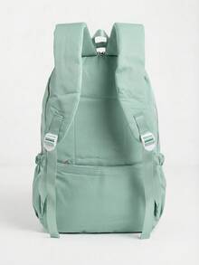 Casual Nylon Backpack With Large Capacity And Cute Charm For School - Green - View 3