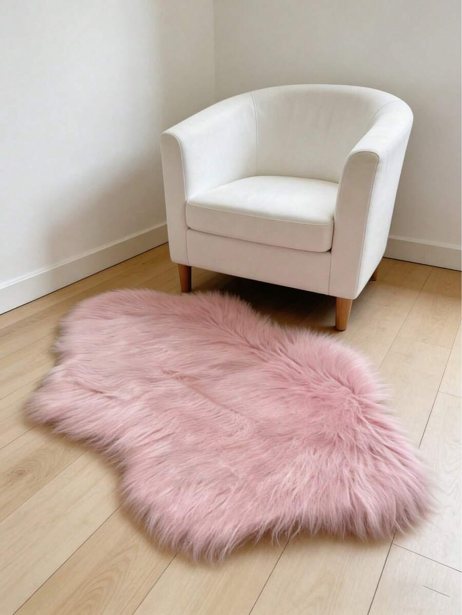 1 件装毛绒仿毛皮地毯 - 室内卧室床边垫，可水洗腈纶涤纶混纺面料，可机洗，适合作为乔迁礼物 - 彩色 - 查看 1