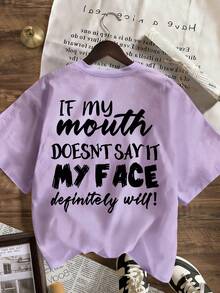 3件套女士新款休闲可爱图案宽松圆领短袖T恤，时尚日常及假日穿着。女士新款夏季套装，印花三件套圆领T恤。适合情人节、返校季、教师节及其他节日。字母印花柔软宽松舒适的街头风休闲短袖上衣。 - 彩色 - 查看 2