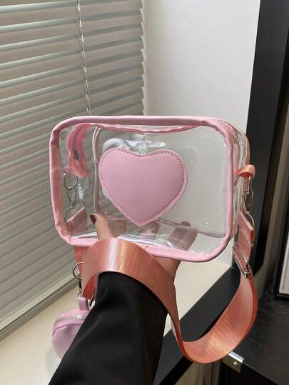 2 Pieces Transparent Bag Set With Coin Purse, Waterproof PVC Mini Square Bag, In 2025, Versatile Large Capacity Crossbody Bag