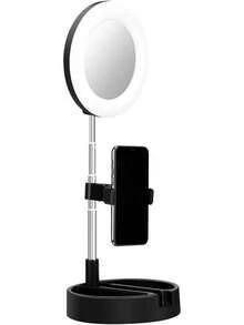 Aro De Luz Led Y3 Celular Foto Video Maquillaje Con Espejo - Negro - Ver 3