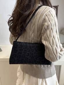 新款秋冬豹纹优雅个性单肩包，采用柔软光滑的皮革制成，方形设计，适合购物、携带钱包，是年轻女性、大学生、职场新人及白领人士的理想之选。也非常适合办公室、大学、工作、商务、通勤、户外活动、旅行和郊游等场合。 - 黑色 - 查看 3