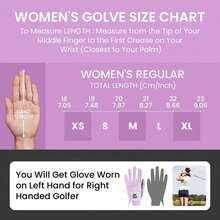 FINGER TEN Women Golf Glove Left Hand 1 Pack, All-Weather Non-Slip Grip Design For Driving Range Practice And Course Play, Comfortable Fit & Enhanced Control For Golfers - Purple - View 7
