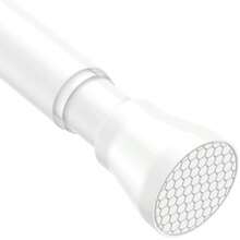 Tension Rod 70-130cm Extendable Curtain Poles Shower Curtain Rod No Drill Curtain Rods Spring Loaded Curtain Rod Tension Rods For Curtains Bathroom Kitchen 1PCS White.Djj - White - View 1