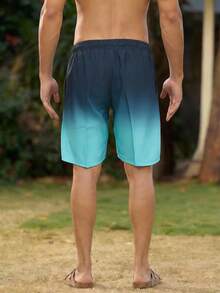 Whitmere Men's Green All Over Print Polyester Swim Trunks, Drawstring, Zip, Pocket, Board Shorts, Casual, Comfortable, Versatile, Daily Wear, Gift For Father/ Husband - Green - View 3