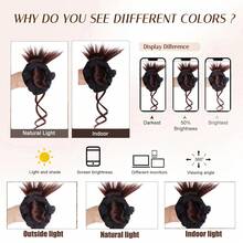 12英寸合成发髻发片，低发髻假发夹式花朵发髻造型工具，自然蓬松低发髻假发 - Dark Brown - 查看 9