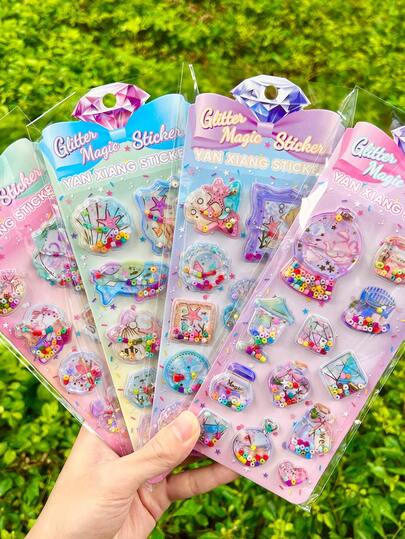 Colorful Cute Ocean Animal Water Transfer Stickers, Fun Shimmering Candy Stickers Suitable For Water Bottles, Refrigerators, Phone Cases, Notebooks, DIY Crafts, Rewards, Etc.