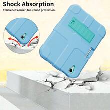 适用于苹果迷你6/迷你7的带笔槽硅胶平板电脑保护套 - 淺藍+藍 - 查看 6