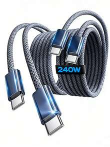 Cáp dữ liệu USB C sang USB C bằng sợi nylon bện hợp kim, cáp sạc nhanh 240W C sang C [3.3FT, 6.6FT, 10FT, 1 gói 3 cái] Cáp sạc nhanh USBC sang USBC loại C, tương thích với Apple 17, 16, 15 Pro Max, Pro, S25, S24, S23, quà tặng Ngày Phụ nữ, sinh nhật, lễ kỷ niệm - Nhiều màu - Xem 11