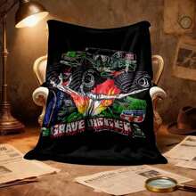 1PC 3D Monster Jam Monster Truck Cartoon Blanket, Edgy Gift For Motorsports Fans, Themed Man Cave Decor, Retro Sci-Fi Party Accent & Race Day Souvenir,Soft Throw Blanket For Home Bedroom Bed Sofa Picnic Travel Office Cover Blanket, Multiple Sizes 50x60 To 60x80 Inches - Nhiều màu 8 - Xem 6