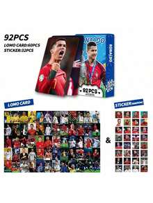 92张足球明星卡，收藏卡，足球明星周边产品，LOMO小卡92张（60张卡片+32张贴纸） - 彩色 - 查看 10