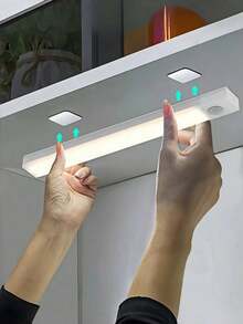 Luz de gabinete con sensor magnético recargable por USB, disponible en blanco y luz cálida, adecuada para cocina, armario, estantería, debajo del gabinete, luz nocturna, dormitorio, pasillo, caravana y otras iluminaciones - Estrella - Ver 2