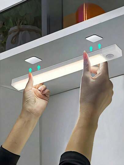 Luz de gabinete con sensor magnético recargable por USB, disponible en blanco y luz cálida, adecuada para cocina, armario, estantería, debajo del gabinete, luz nocturna, dormitorio, pasillo, caravana y otras iluminaciones