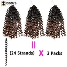 DBECUS 3 Packs Gogo Curl Crochet Braids Hair Extensions For  Jamaican Bounce Crochet Hair Curl Crochet Synthetic Hair Extensions 24 Root/Pack 14" #1B/30 - 1B/30G - View 4