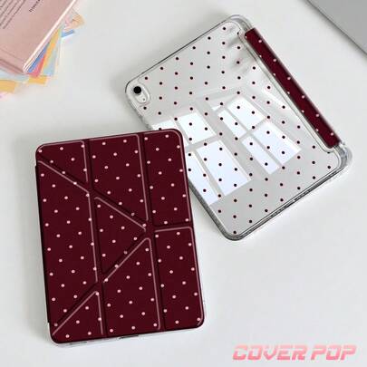 Funda protectora para tableta de 9.7/10.2/10.5/10.9/12.9 pulgadas/Pro 11 pulgadas con patrón de lunares minimalista, adecuada para la 10.ª generación, Galaxy Tab S6 Lite de 10.4 pulgadas, Kindle Paperwhite de 12.ª generación 2024, Kindle (11.ª generación-2024), suave y a prueba de golpes, con función de suspensión/activación inteligente, soporte plegable en Y para múltiples ángulos de visualización